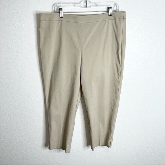 Talbots Pants Women Size 16 Petite Chatham Crop Capri Beige Tan Khaki B4 - Picture 1 of 12